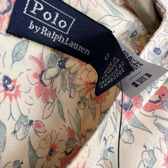 Polo Ralph Lauren Size 0 Floral Midi Dress Tie Shoulder Cottagecore Boho NWT - Picture 8 of 10